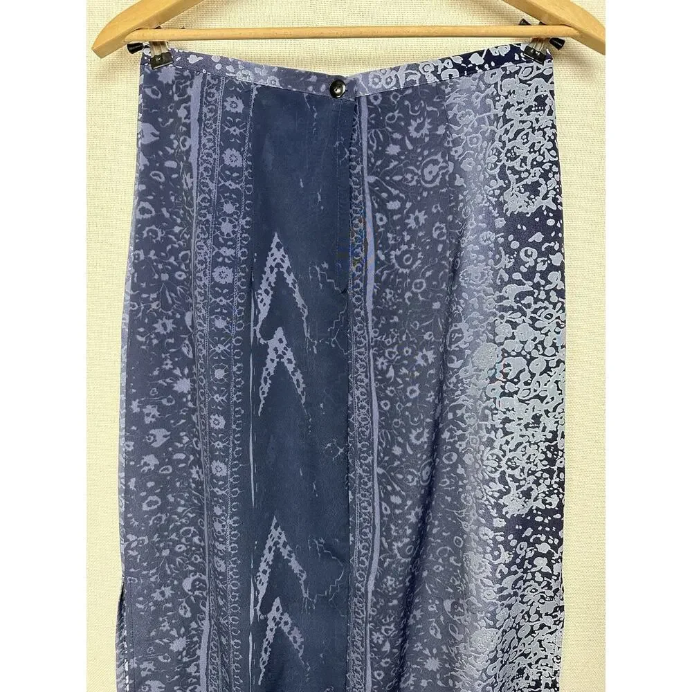 Velvet Peach Cotton Blend Straight Midi Skirt Size 14‎ Multicolored Ombré Career
